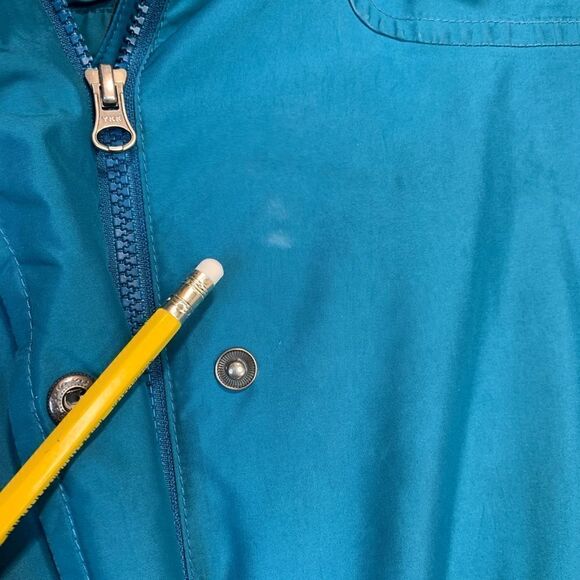 LL Bean Turquoise Raincoat with Wool liner - Picture 10 of 11